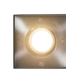 Venkovni zemni reflektory Broušená bodová ocel 10,5 cm IP65 - Basic Square