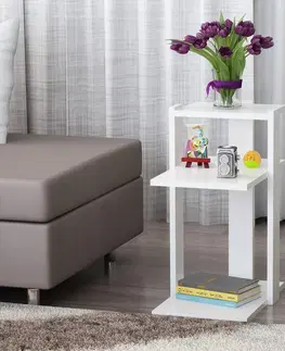 Stolky do obývacího pokoje Kalune Design Odkládací stolek Teras bílý