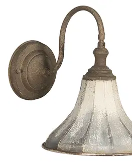 Svítidla Krémová vintage nástěnná lampa s patinou Molly - 31*23*27 cm Clayre & Eef 6LMP679