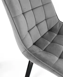 Židle Ak furniture Prošívaná čalouněná velurová židle Algate šedá