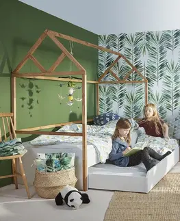 Postele ArtBel Dětská postel s přistýlkou ​​LOTTA domeček | šedá 90 x 200 cm