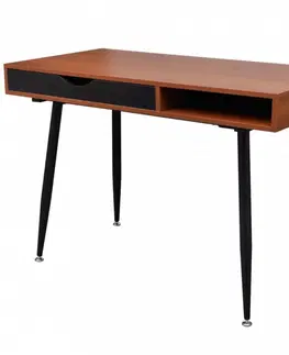 Pracovní stoly Psací stůl 110x55 cm hnědá / černá Dekorhome