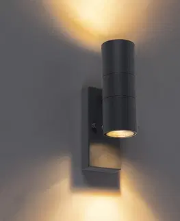 Venkovni nastenne svetlo Venkovní nástěnné svítidlo antracitové IP44 se senzorem světlo-tma - Duo
