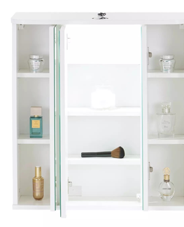 Koupelnový nábytek Koupelnová zrcadlová skříň VR 21 s LED osvětlením, bílá/beton