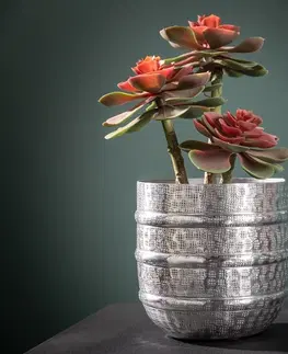 Dekorace LuxD Sada designových květináčů Malia stříbrná