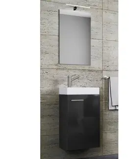 Koupelnové sestavy Elegantní Koupelna Pro Hosty Zrcadlo S Led Osvětlením