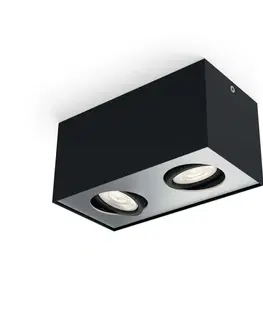 Moderní bodová svítidla LED Bodové svítidlo Philips Box 50492/30/P0 černé 2x4,5W