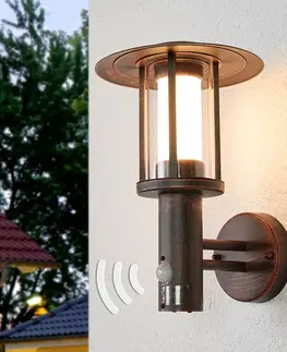 Venkovní nástěnná svítidla s čidlem pohybu Lindby Venkovní nástěnné svítidlo Pavlos se senzorem, LED