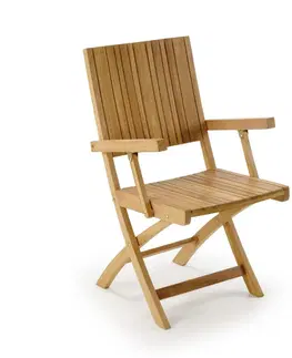 Luxusní a stylové zahradní židle Estila Designová židle z teakového dřeva