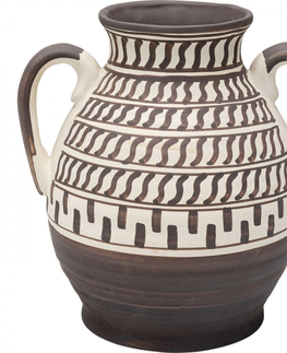 Keramické vázy KARE Design Hnědobílá keramická váza Alika 20cm