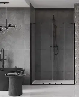 Sprchové kouty MEXEN/S Velar Duo posuvné sprchové dveře 160, transparent, czarne 871-160-000-02-70