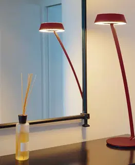 Stolní lampy Oligo OLIGO Glance LED stolní lampa oblouk červená matná