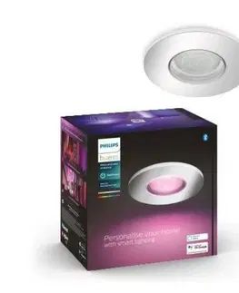 Chytré osvětlení PHILIPS HUE Hue Bluetooth LED White and Color Ambiance Koupelnové podhledové svítidlo Philips Xamento 8719514355347 GU10 5,7W 806lm 2000-6500K RGB IP44 9,3cm chromové, stmívatelné