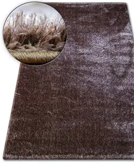 Koberce a koberečky Dywany Lusczow Kusový koberec SHAGGY VERONA MIKE hnědý, velikost 80x150