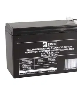 Akumulátory EMOS Bezúdržbový olověný akumulátor 12V 7,2Ah faston 6,3 mm 1201002800