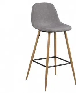 Barové židle Actona Barová židle Wilma III světle šedá/dřevo
