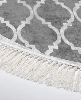 Koberce a koberečky Conceptum Hypnose Kulatý koberec Fence 100 cm šedý