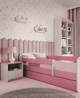 Dětské postýlky Kocot kids Dětská postel Babydreams hasičské auto růžová, varianta 80x180, se šuplíky, s matrací