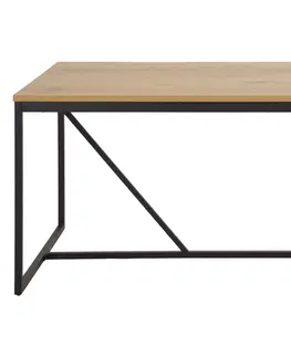 Jídelní stoly Dkton Jídelní stůl Naja 180 cm dub - černý