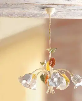 Závěsná světla Ceramiche Závěsné světlo Flora florentinský styl 5zdrojové
