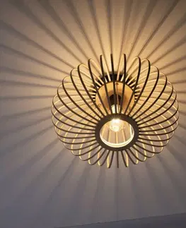 Moderní stropní svítidla LEUCHTEN DIREKT is JUST LIGHT Stropní svítidlo, dřevo, přírodní, oválné, E27, retro, pr. 40cm