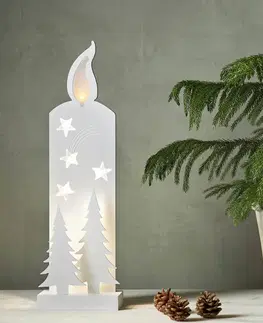 Vánoční vnitřní dekorace STAR TRADING Dekorativní světlo LED Grandy, svíčka a jedle, 50 cm