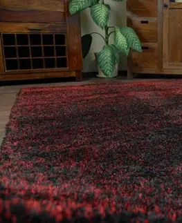 Koberce a koberečky Dywany Lusczow Kusový koberec SHAGGY NARIN černo-červený, velikost 180x270