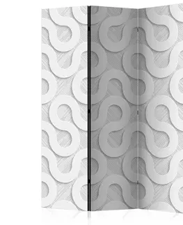 Paravány Paraván Grey Spirals Dekorhome 135x172 cm (3-dílný)