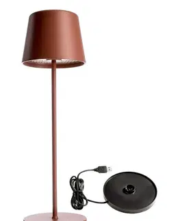 LED stolní lampy Light Impressions Deko-Light nabíjecí svítidlo - sada Canis terakota + nabíjecí základna 620196