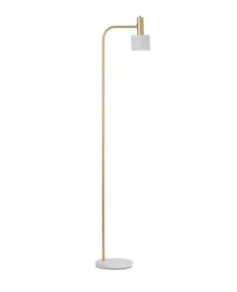 Designové stolní lampy NOVA LUCE stojací lampa PAZ zlatý kov bílé kovové stínidlo bílá základna E27 1x12W 230V IP20 bez žárovky 9426653