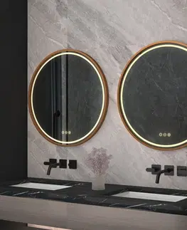 Koupelnová zrcadla Tutumi Zrcadlo LED 90cm MMJ BRUSH ROSE GOLD HOM-05510