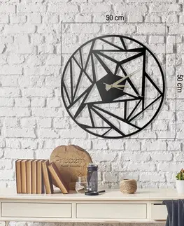Hodiny Wallity Dekorativní nástěnné hodiny Perspektif 50 cm černé