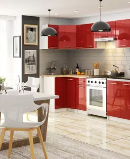 Kuchyňské dolní skříňky Ak furniture Kuchyňská skříňka Olivie S 80 cm 2D bílo-červená
