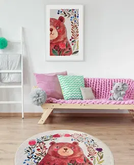 Koberce a koberečky Conceptum Hypnose Dětský kulatý koberec Bears Garden 140 cm vícebarevný