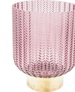 Skleněné vázy KARE Design Růžová skleněná váza Barfly 20 cm