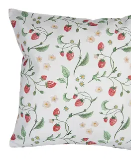 Dekorační polštáře Povlak na polštář s motivem lesních jahod Wild Strawberries - 40*40 cm Clayre & Eef WIS21