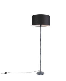 Stojaci lampy Stojací lampa šedá s černým odstínem 50 cm - Simplo