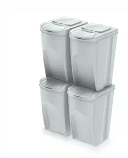 Odpadkové koše Koš na tříděný odpad Sortibox 35 l, 4 ks, popelavě šedá