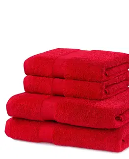 Ručníky Sada červených ručníků DecoKing Niki, velikost 2*70x140+2*50x100