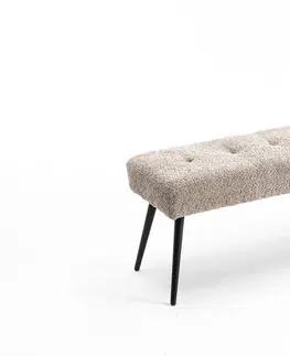 Stylové a luxusní taburety Estila Moderní designová lavice Soreli s buklé čalouněním v šedo béžovém odstínu greige 100 cm