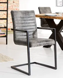 Luxusní jídelní židle Estila Stylová židle Imperial šedá