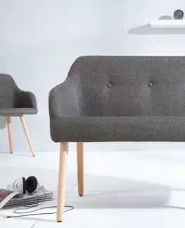 Lavice do jídelny LuxD Dizajnová lavice Sweden tmavě šedá