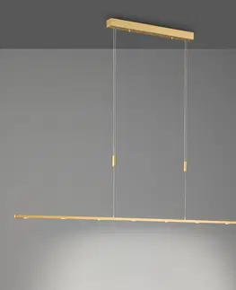 Závěsná světla quitani Quitani LED závěsné svítidlo Tolu, délka 179 cm, mosaz