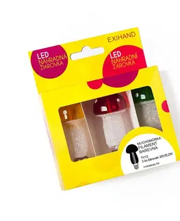 LED žárovky Exihand LED Blistr FILAMENT Muchomůrka barevná 3 žárovky 20V/0,2W