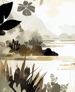 Obrazy jezera Obraz jezero v džungli