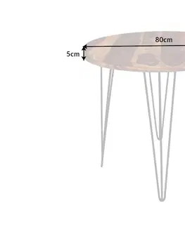 Jídelní stoly LuxD Designový kulatý jídelní stůl Elegant 80 cm Sheesham