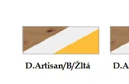 Regály a poličky ArtCross Police se skříňkou HEY-22 | 95 Barva: Dub Artisan / bílá / žlutá