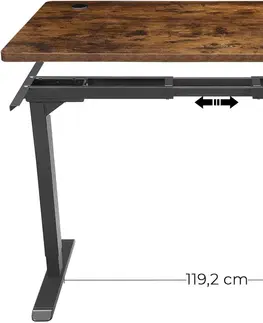 Psací stoly SONGMICS Deska pracovního stolu Vasagle NUQEA 140 cm hnědá