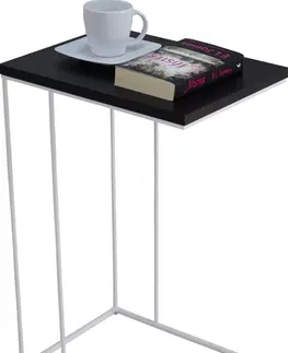 Barové stolky ArtAdrk Příruční stolek DRU | bílé nohy Barva: Černá