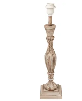 Lampy Hnědo - šedá noha k lampě s patinou - 12*12*53 cm/ E27 Clayre & Eef 6LMP474